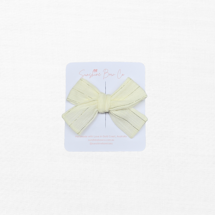 Ivory Gold Classic hair Bow