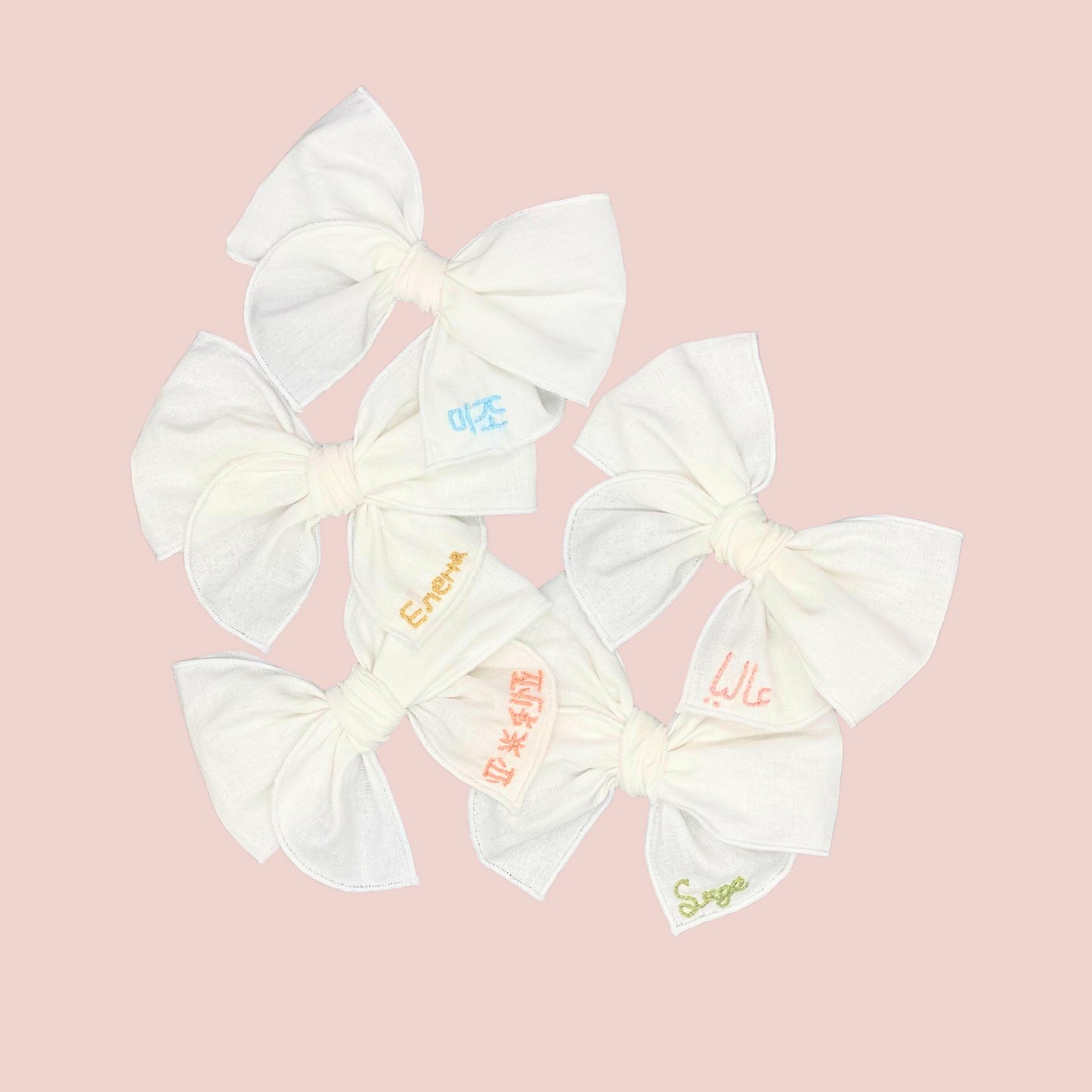 Personalised Fable Hair Bow White