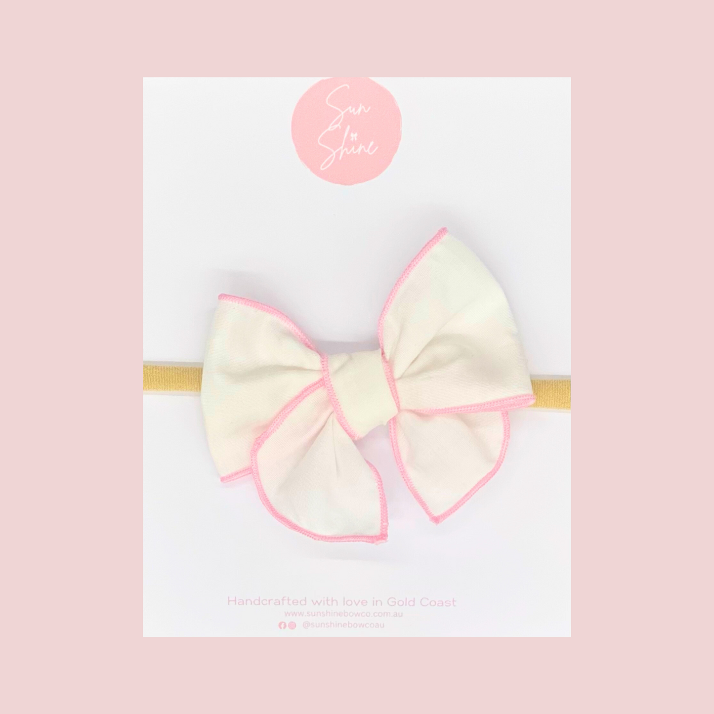 Pink Petal Stitch Hair Bow