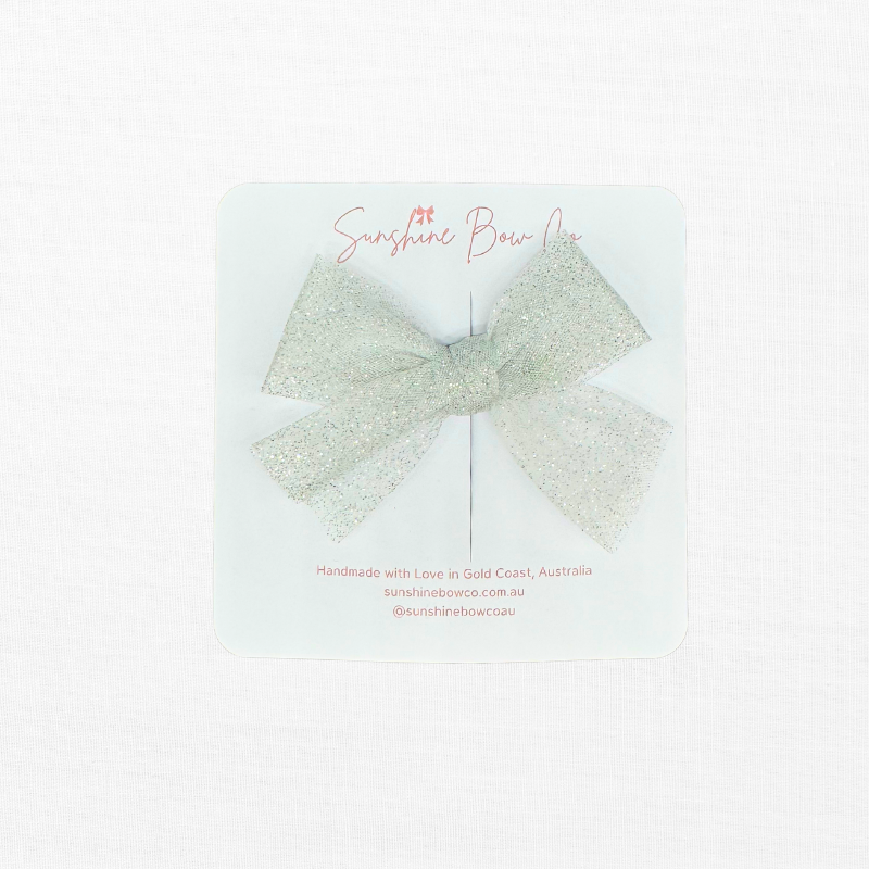 glitter christmas bow for girls.