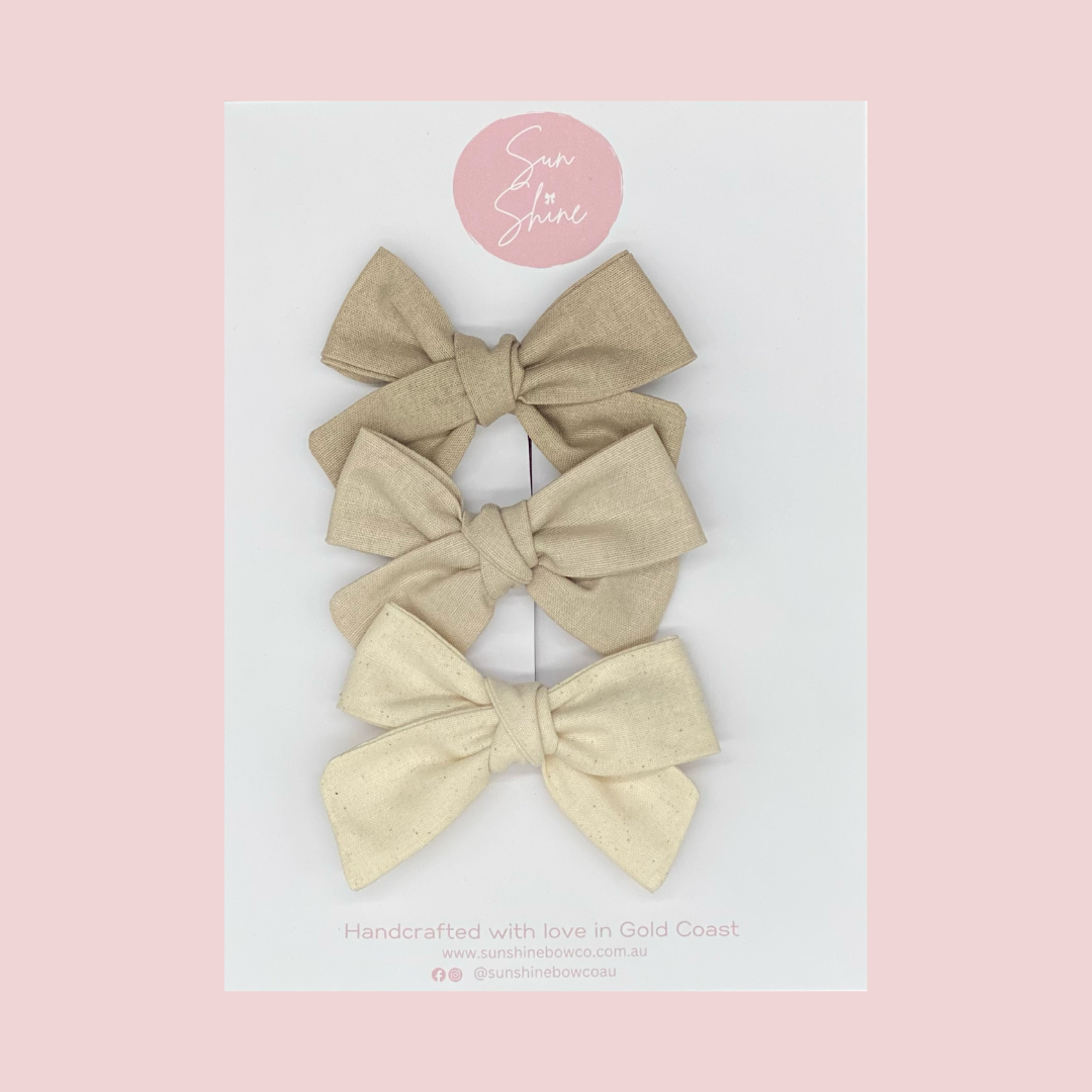 The Classic Neutral Ombre Hair Bow Set