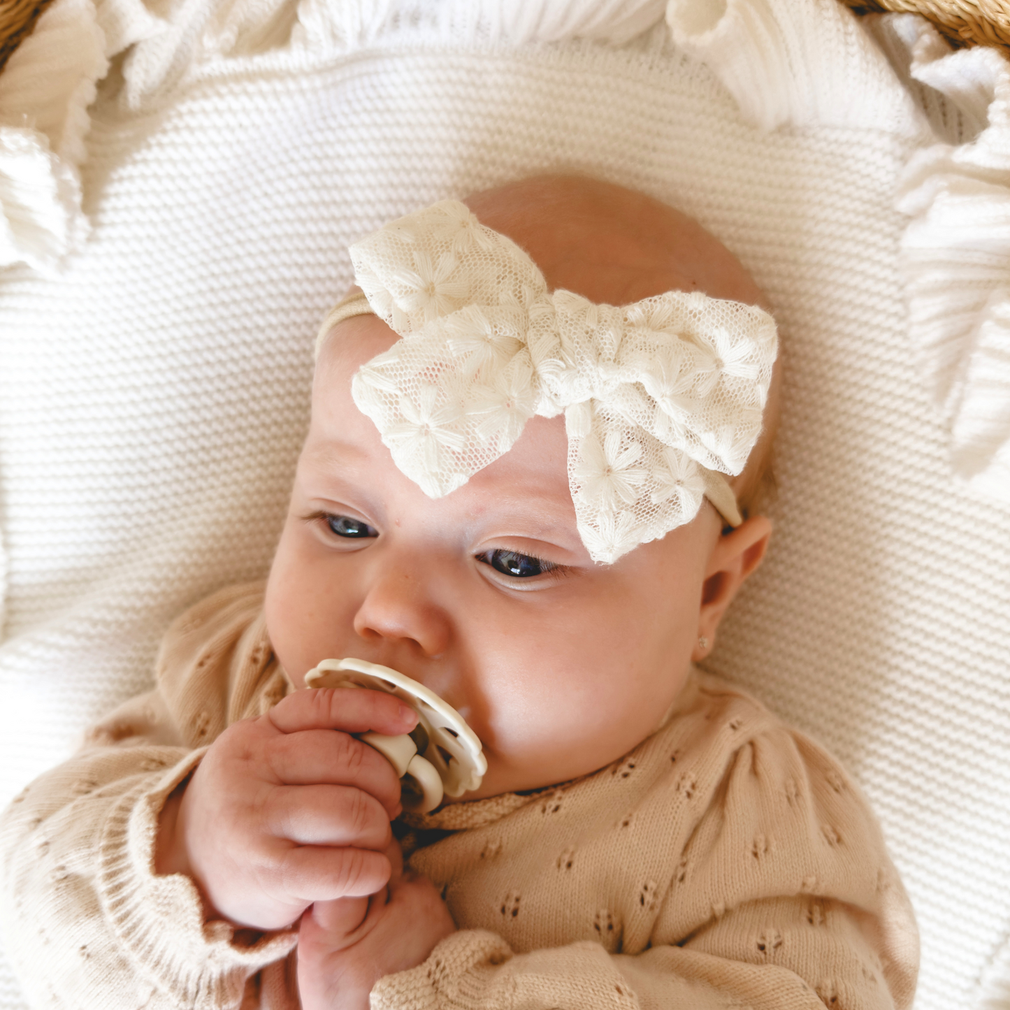 Ivory Bloom Hair Bow