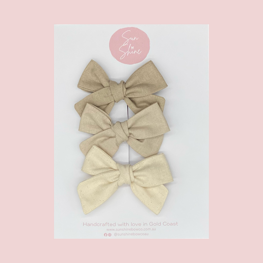 The Classic Neutral Ombre Hair Bow Set